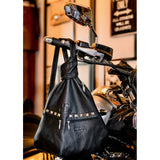 Biker Leather Backpack with Pyramid Studs – Bold Style for the Rock Enthusiast - Radka Sillerova Atelier